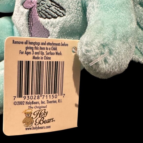 Vintage Holy Bears Tooth Angel Plush Bear, Mint Green Tooth Fairy Stuffed Animal - Picture 13 of 13